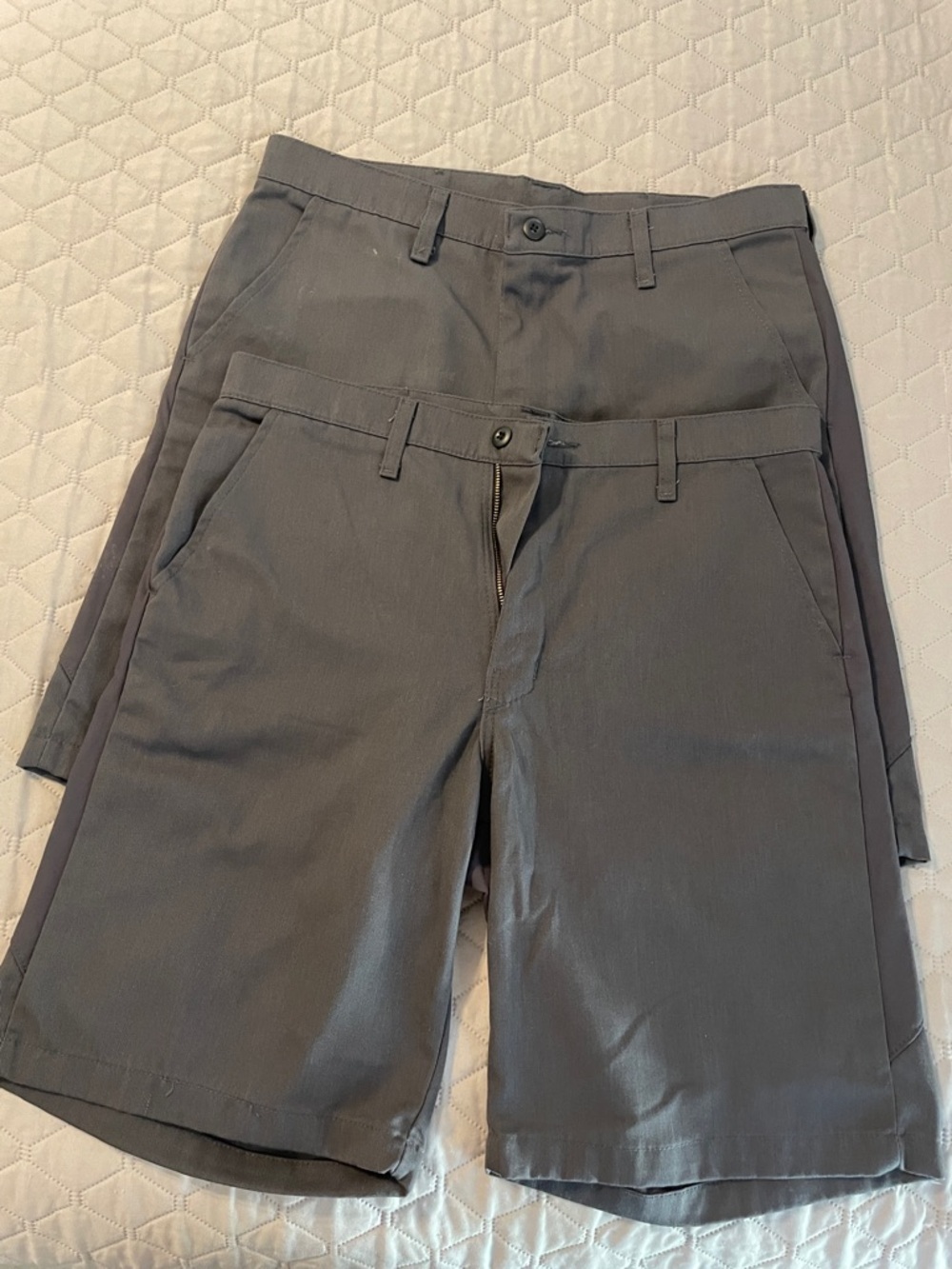 Men's Flat Front Gray Chino Work Shorts